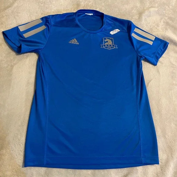 Adidas B.A.A. 10K 2020 Running Shirt Blue Brigham Health Mens Small Activewear - Picture 1 of 8